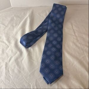 Donald J TRUMP Necktie Signature Collection Blue Geometric Silk Circles